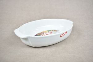 PLAT A FOUR PYREX SIGNETURE OVAL 30*20CM BLANC 